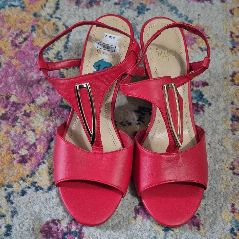 Elegant Red Women's Sling Back Sandals